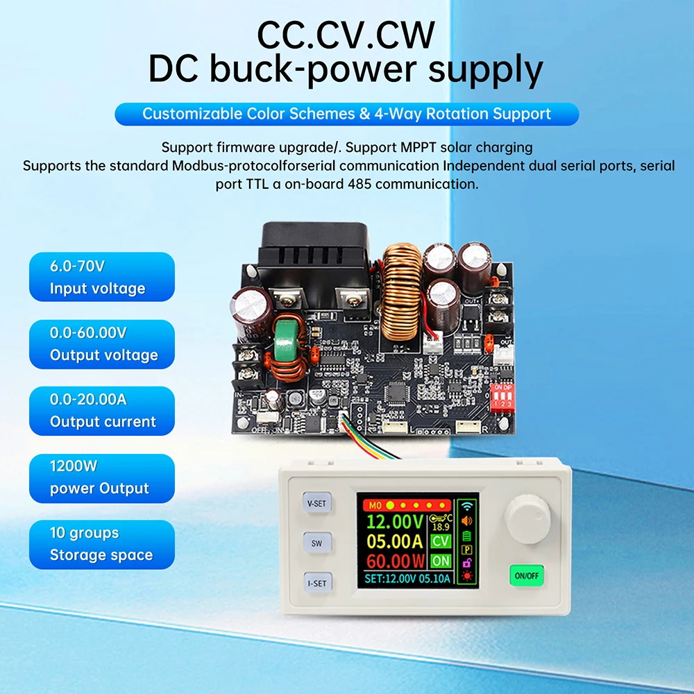 XY6020LS CNC Step-Down DC Adjustable Stabilized Voltage Power Supply 0-60V 20A 1200W Constant Voltage Constant Current Module