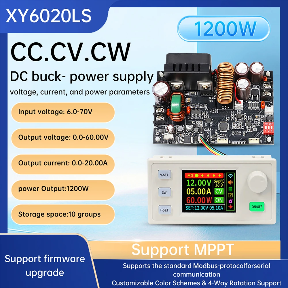 XY6020LS CNC Step-Down DC Adjustable Stabilized Voltage Power Supply 0-60V 20A 1200W Constant Voltage Constant Current Module