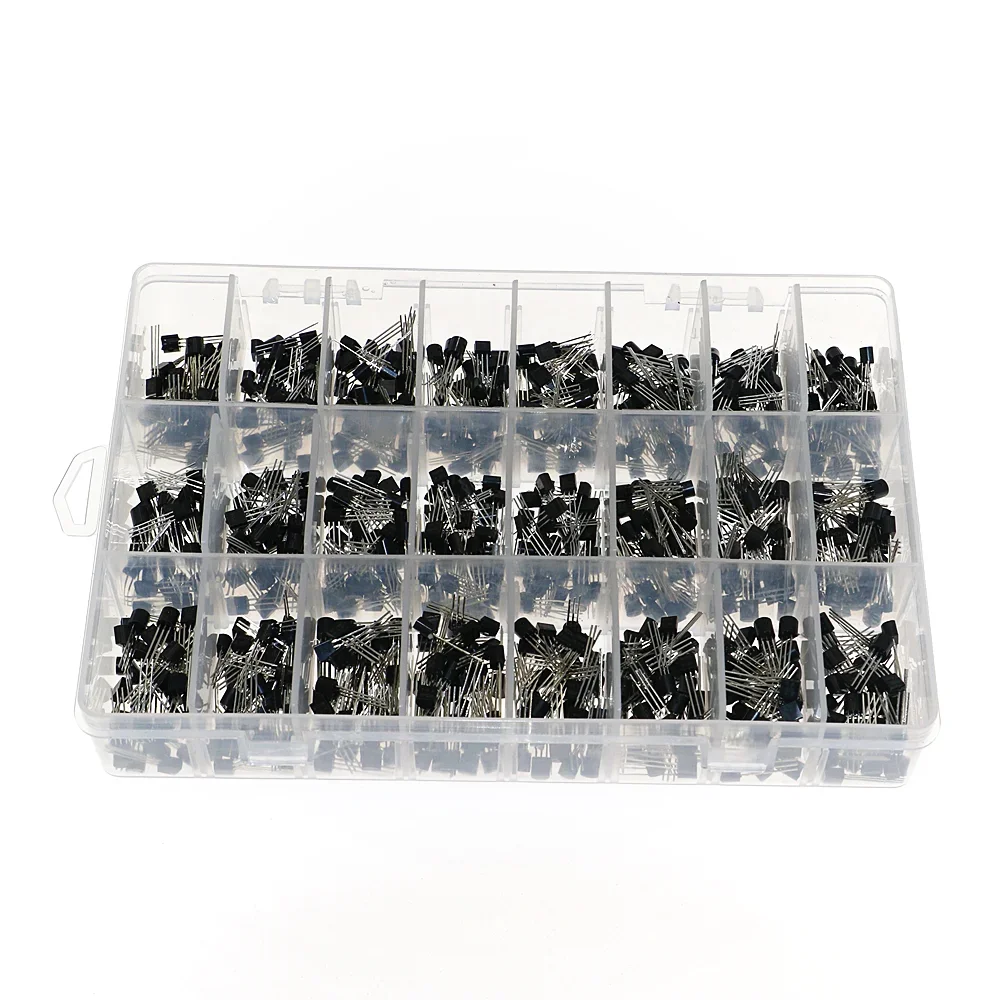 840pcs 24Values TO-92 PNP/NPN Transistor Assortment Kit BC327 BC337 BC547 2N2222 3904 3906 C945 BC517 BC550 BC556 BC558 S9014