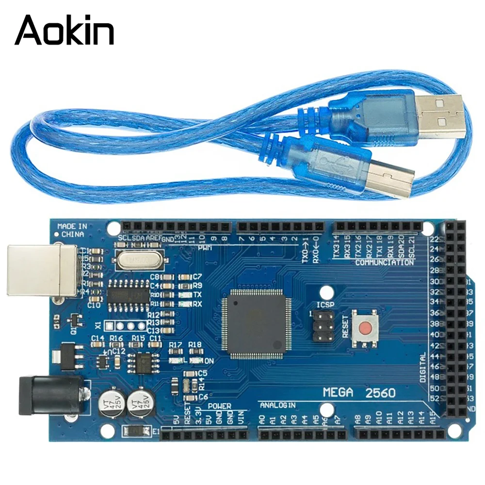MEGA2560 MEGA 2560 R3 (ATmega2560-16AU CH340G) Pro mini MEGA2560 AVR USB board Development board MEGA2560 with Cable for arduino