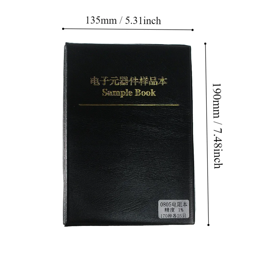 4250PCS 0805 SMD Resistor Book Kit 1% High Precision 1Ω-10MΩ 170 Values Sample Resistor Book for Electronics Repair DIY