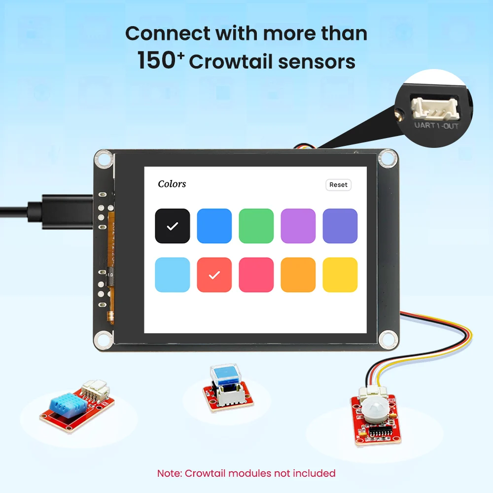 CrowPanel Advance 2.8''-HMI ESP32 AI Functions Display 320x240 IPS Touch Screen Support Arduino/LVGL/Micropython