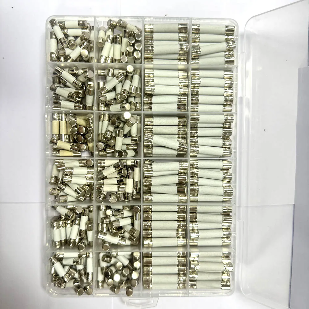 360pcs 24 Types 5*20mm 6*30mm Ceramic Fuse Combination Box 250V 0.25A 0.5A 1A 2A 2.5A 3A 4A 5A 6A 8A 10A 15A 20A