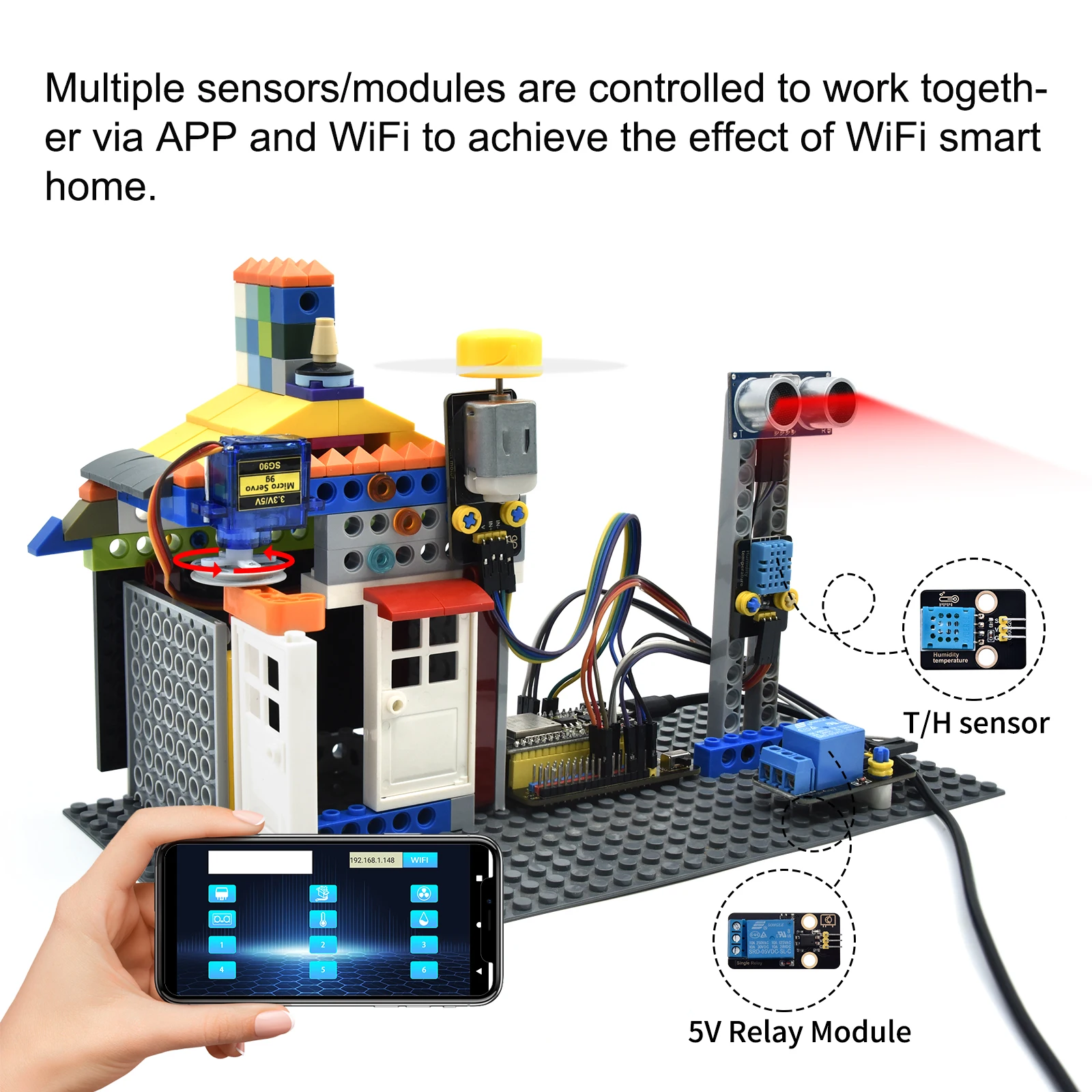 Keyestudio ESP32 42 in 1 Sensor Module Kit For ESP32 Diy Electronic Kit Support Arduino C And MicroPythoon (65 Projects)