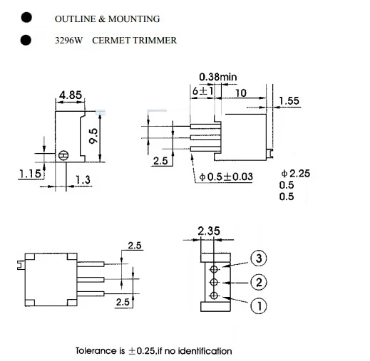 240Pcs 3296W 3296X (50R - 1M) 24 Values Multiturn Trimmer Potentiometer Kit High Precision 3296 Variable Resistor With Free Box