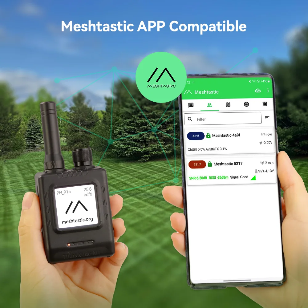 Elecrow ThinkNode-M1 Meshtastic LoRa Transceiver nRF52840 1.54" EPD Screen Real-time GPS function Case Optional-868 MHz