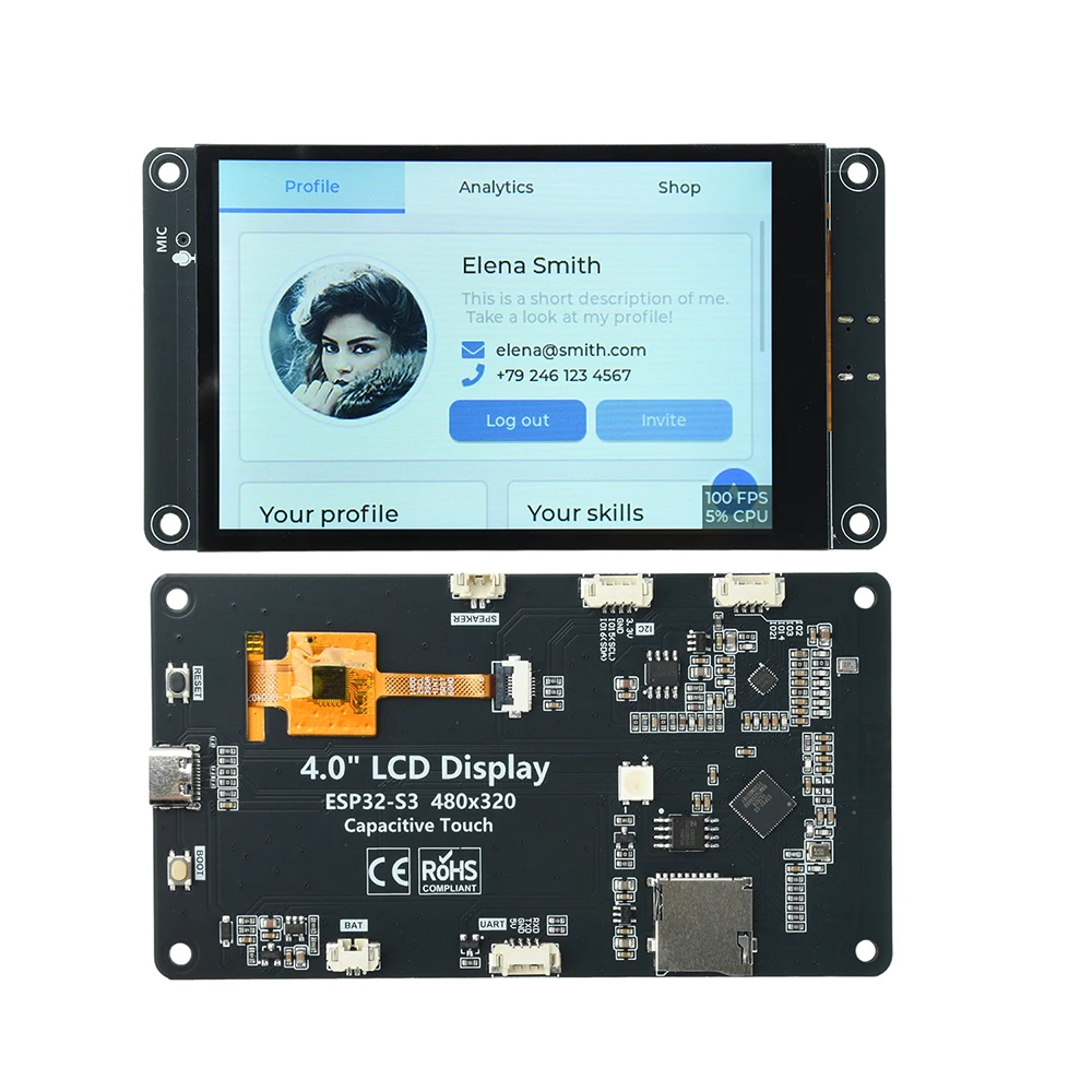 ESP32-S3 WiFi Bluetooth Development Board 4.0-inch Type C For EepSeek Xiaozhi AI Chat Robot 320*480 Intelligent Display Screen