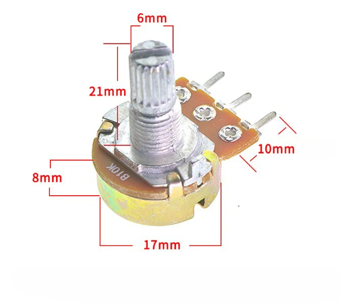 160pcs Wh148 20MM Dual Gang Stereo 6pin Potentiometer kit 1k 2K 5k 10k 20k 50k 100k 500k 1Mwith knobs Single Set Shaft Nuts