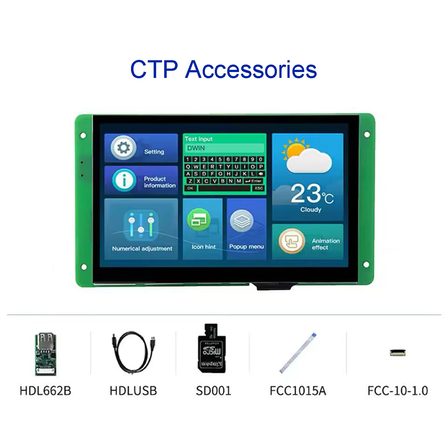 DMG80480C070_04WTC DMG80480C070-04WN WTR 7 Inch TFT 800*480 LCD Display RS232 TTL HMI Commercial Touch Panel Screen Smart UART