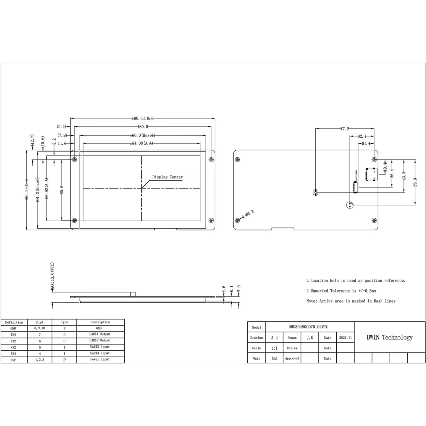 DMG80480C070_04WTC DMG80480C070-04WN WTR 7 Inch TFT 800*480 LCD Display RS232 TTL HMI Commercial Touch Panel Screen Smart UART