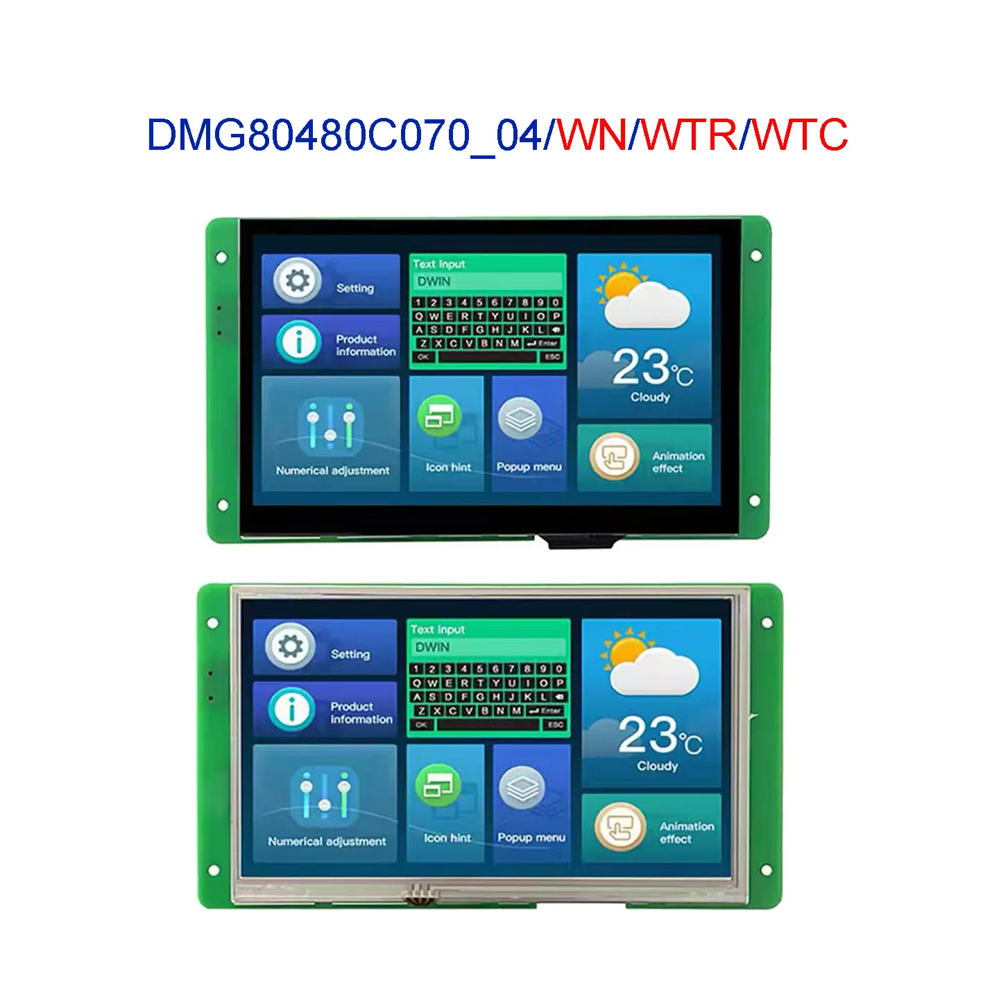 DMG80480C070_04WTC DMG80480C070-04WN WTR 7 Inch TFT 800*480 LCD Display RS232 TTL HMI Commercial Touch Panel Screen Smart UART