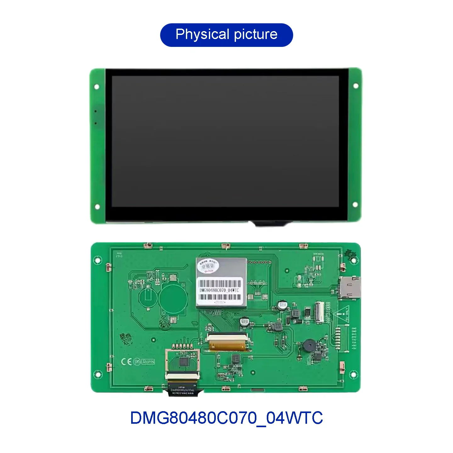 DMG80480C070_04WTC DMG80480C070-04WN WTR 7 Inch TFT 800*480 LCD Display RS232 TTL HMI Commercial Touch Panel Screen Smart UART