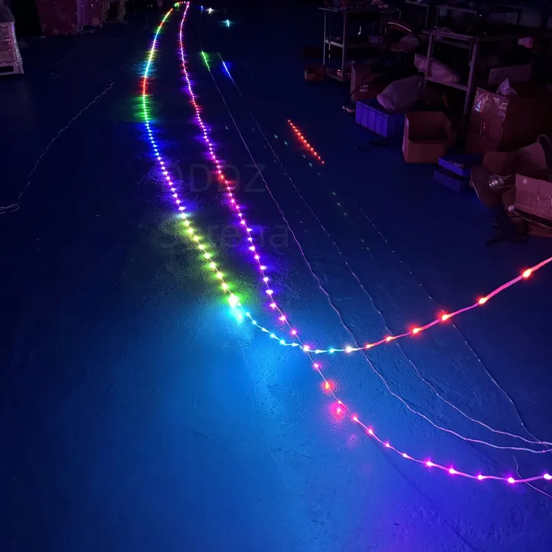 DDDZ 15M/20M String Lights for Kite Line Decoration Big LED Delta Inflatable Kite with Speed and Color Adjust with Meteor Flash