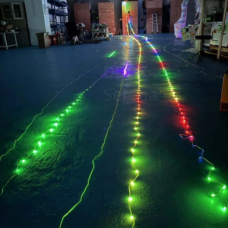 DDDZ 15M/20M String Lights for Kite Line Decoration Big LED Delta Inflatable Kite with Speed and Color Adjust with Meteor Flash