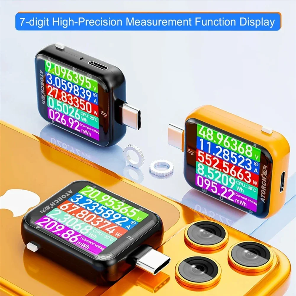XT369P DC 4.5-80V 30A Type-C digital display voltage current power meter 4000W high power Bidirectional current detector