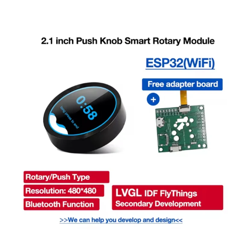 Ar-duino 2.1inch 480*480 Smart Display ESP32-S3 LVGL Circular Push Knob Rotary Encoder TFT Display WIFI BLe Uart Smart Module