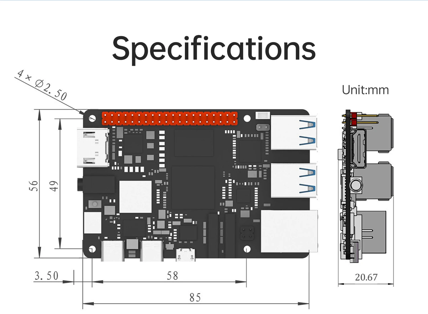 D-Robotics RDK X5 Robot Dev Kit 8GB RAM AI Large Model Sunrise 5 Chip 10TOPS Octa-core Cortex A55 for Edge Computing Projects