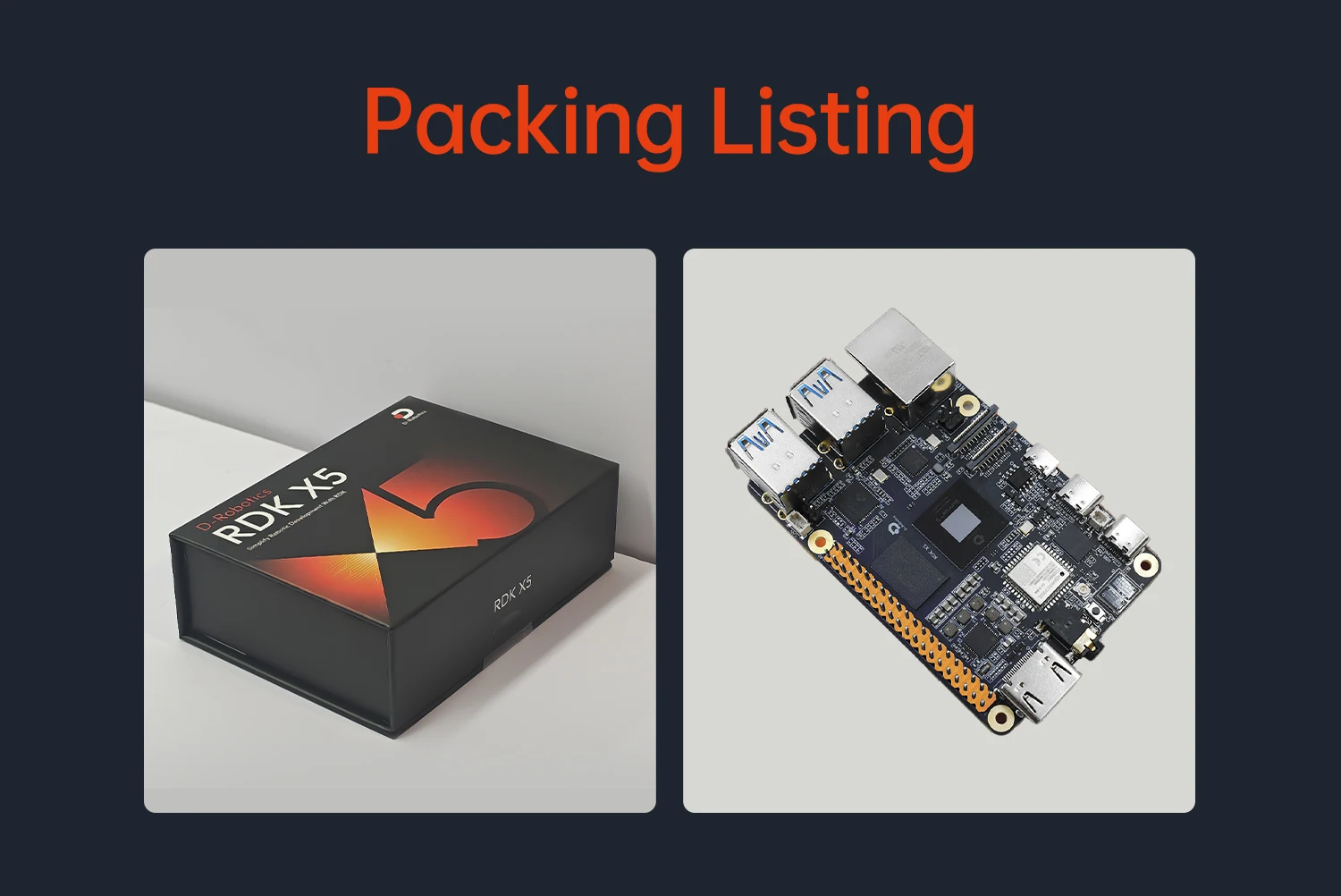D-Robotics RDK X5 Robot Dev Kit 8GB RAM AI Large Model Sunrise 5 Chip 10TOPS Octa-core Cortex A55 for Edge Computing Projects