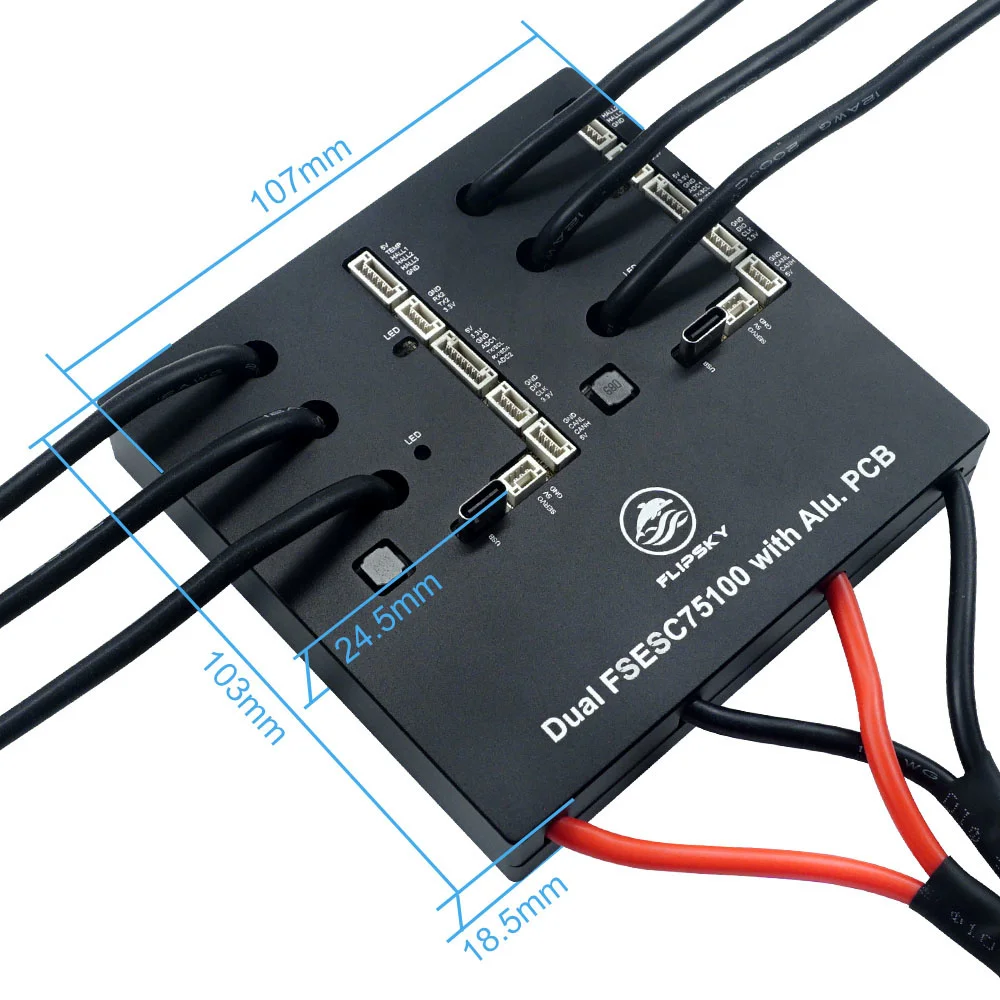 BoMsFlipsky Dual 75100 With Aluminum PCB Based On VESC For Electric Skateboard / Scooter / Ebike Speed Controller