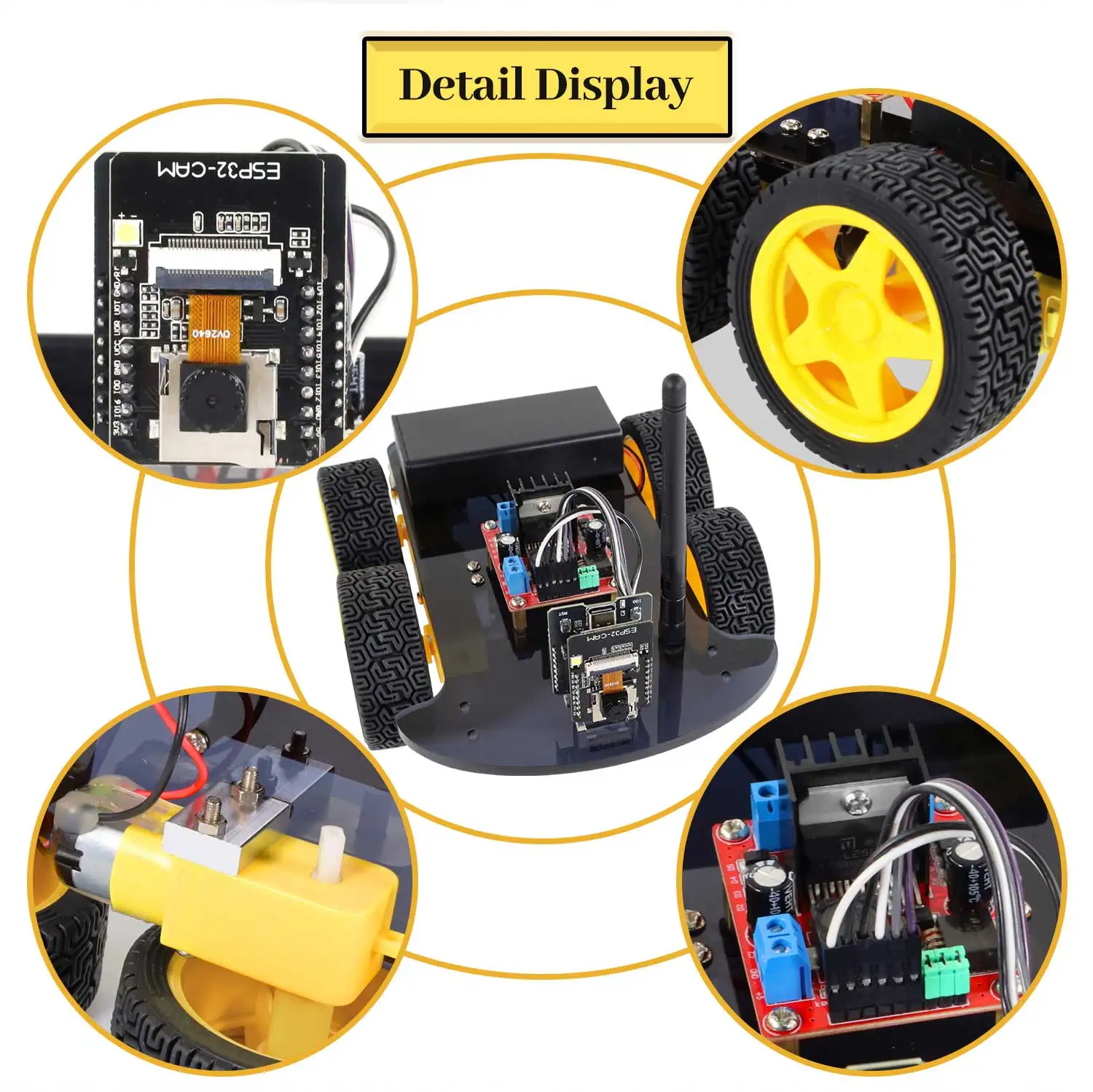 NEW Keyestudio 4WD&2WD ESP32-Cam Robot Car Kit Programmable WIFI Camera Smart Car For Arduino ESP32 Robot Project Robotic Kit