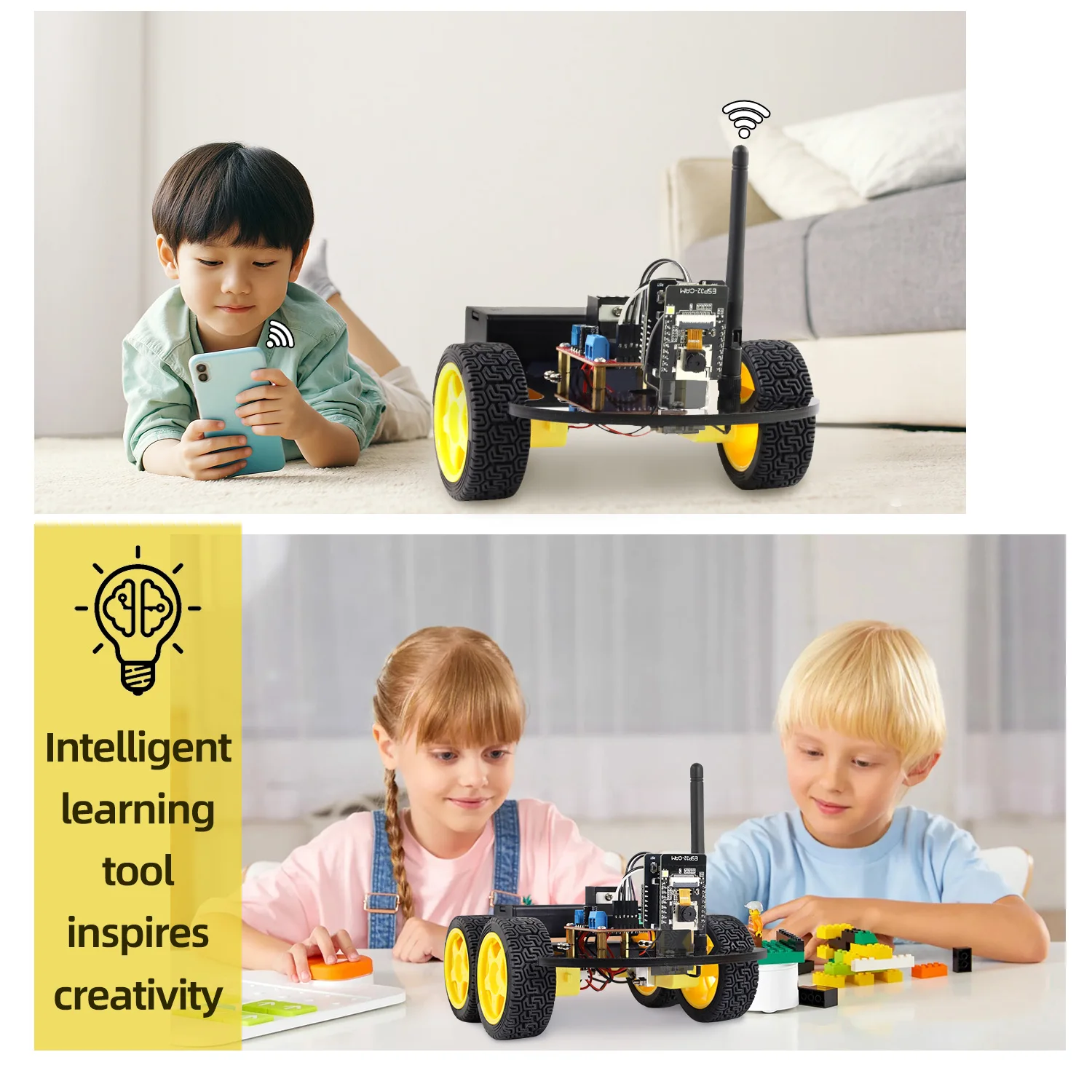 NEW Keyestudio 4WD&2WD ESP32-Cam Robot Car Kit Programmable WIFI Camera Smart Car For Arduino ESP32 Robot Project Robotic Kit
