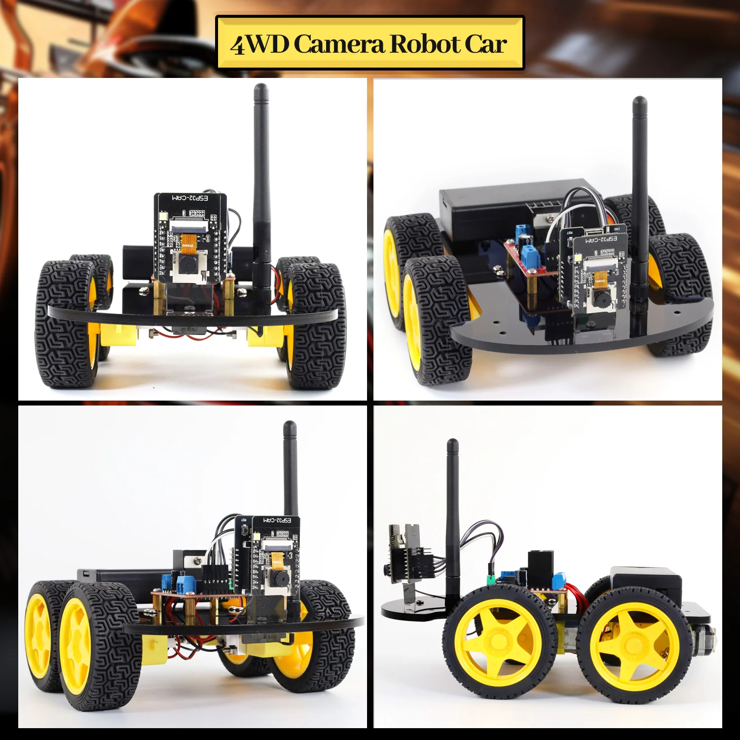 NEW Keyestudio 4WD&2WD ESP32-Cam Robot Car Kit Programmable WIFI Camera Smart Car For Arduino ESP32 Robot Project Robotic Kit