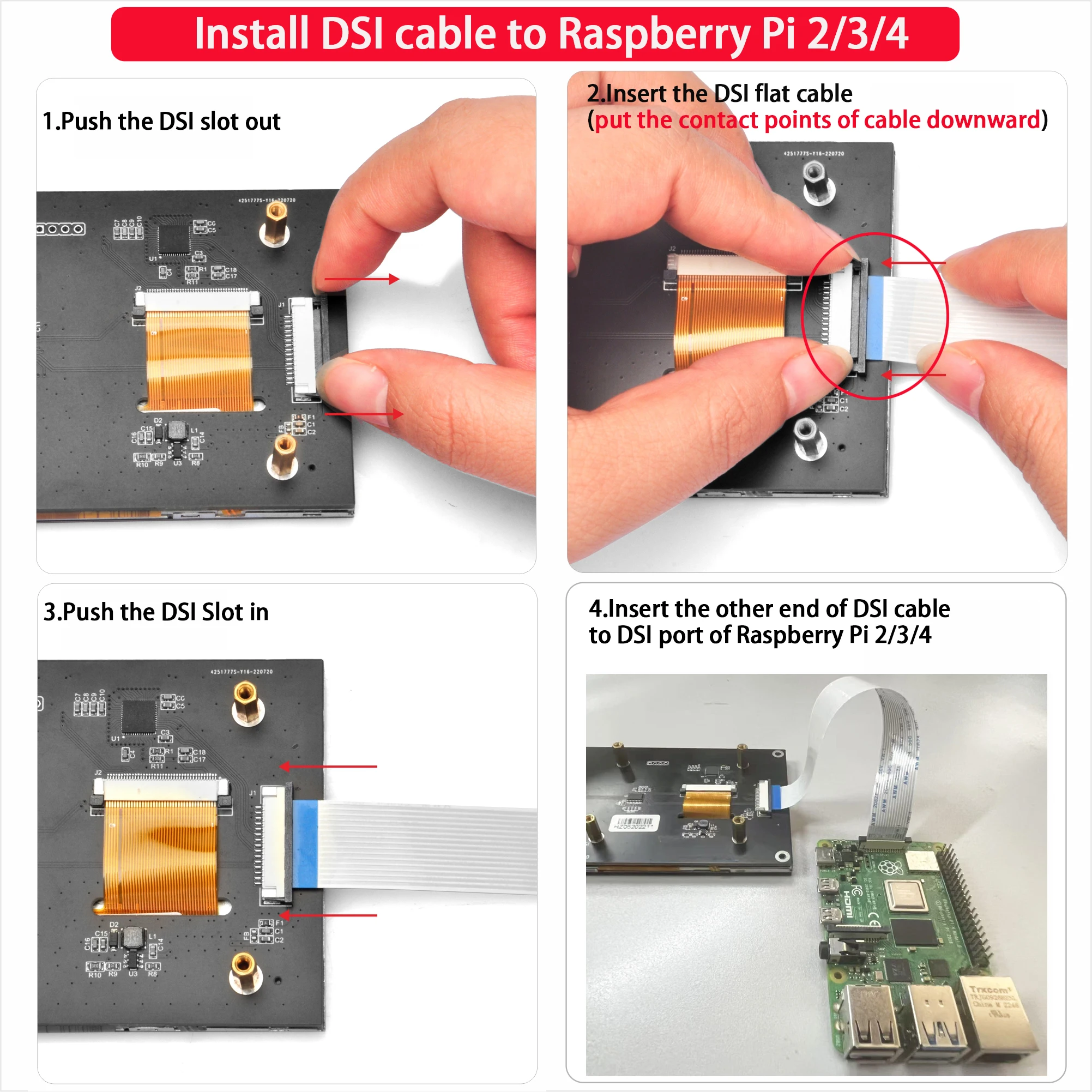 OSOYOO 5 Inch RPi5 DSI Capacitive Touch Screen LCD Display Monitor for Raspberry Pi 5 4 2 3 3B+