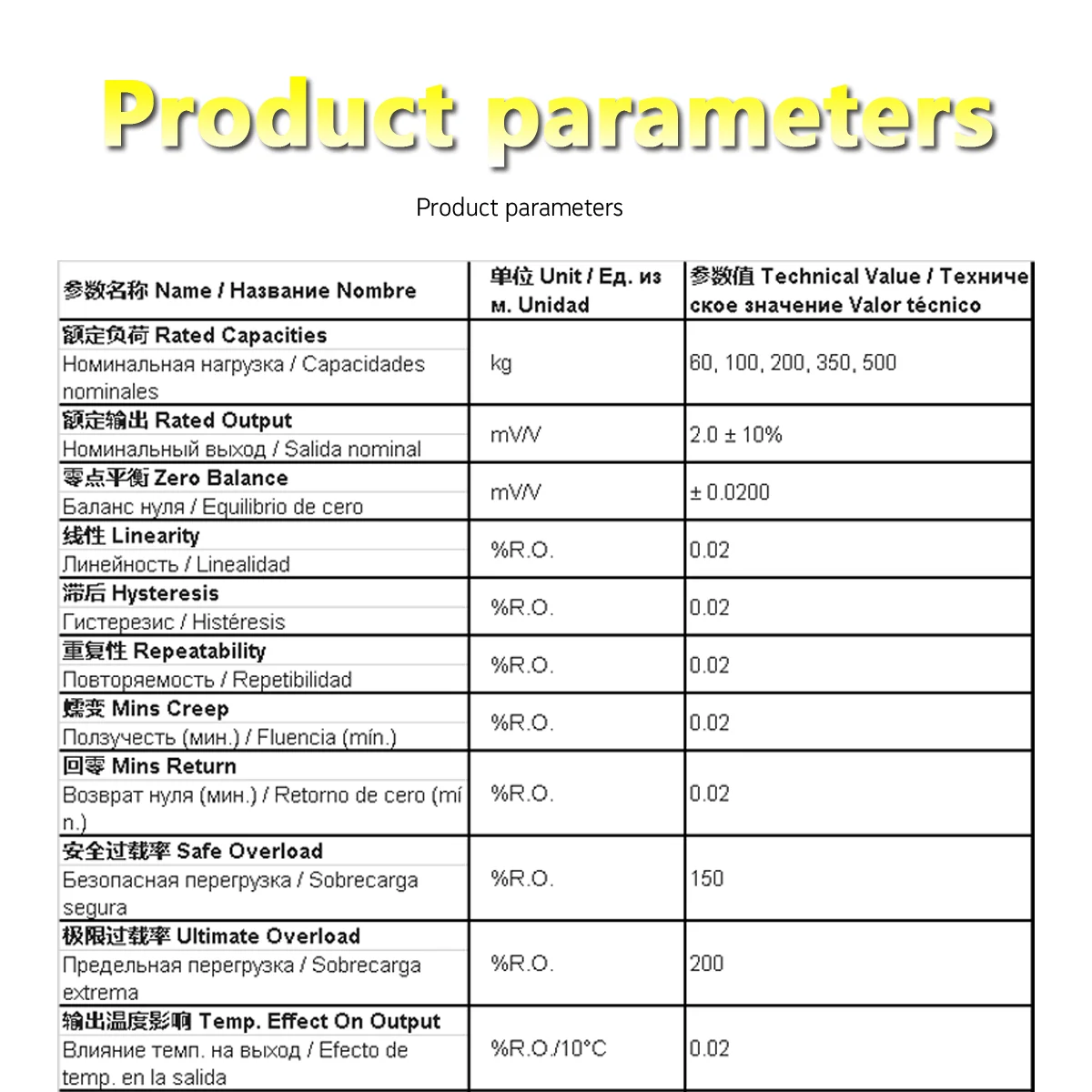 Mavin NA Series Load Cell Weight Sensor 150mm Length Parallel Beam Sensor for Digital Platform Scale Electronic Balance