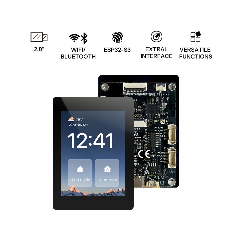 NEXTION ONX2432G028 2.8″ Genius Series ESP32-S3 LCD AI Smart Display CTP Touchscreen Development Board 2.4 GHz Wi-Fi Bluetooth 5