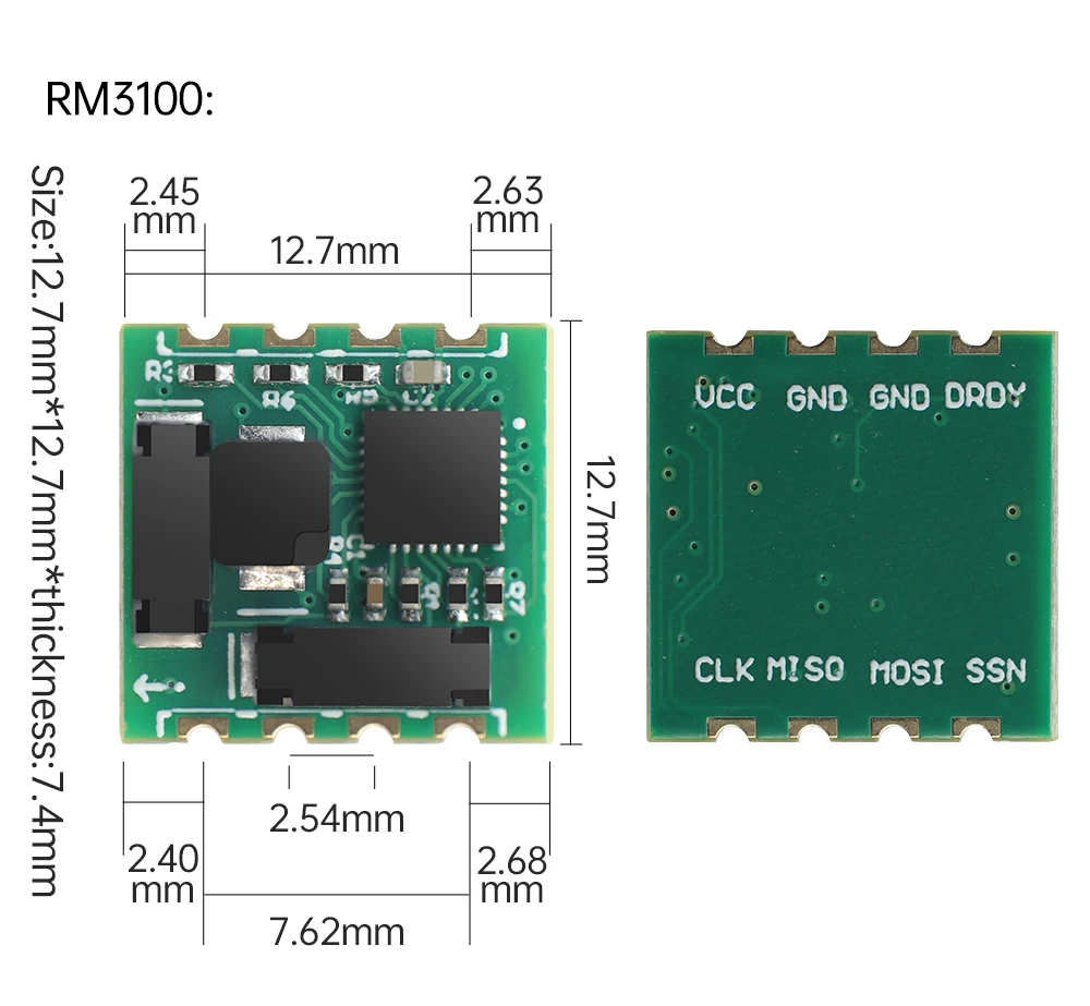 WitMotion PNI RM3100 Industry Magnetometer Sensor, Output 3-axis Magnet Field, SPI Digital Electronic Compass for Arduino