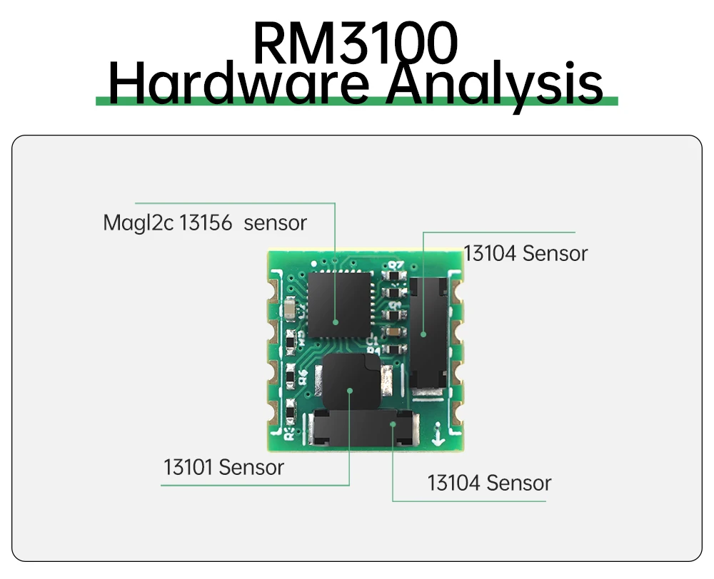 WitMotion PNI RM3100 Industry Magnetometer Sensor, Output 3-axis Magnet Field, SPI Digital Electronic Compass for Arduino