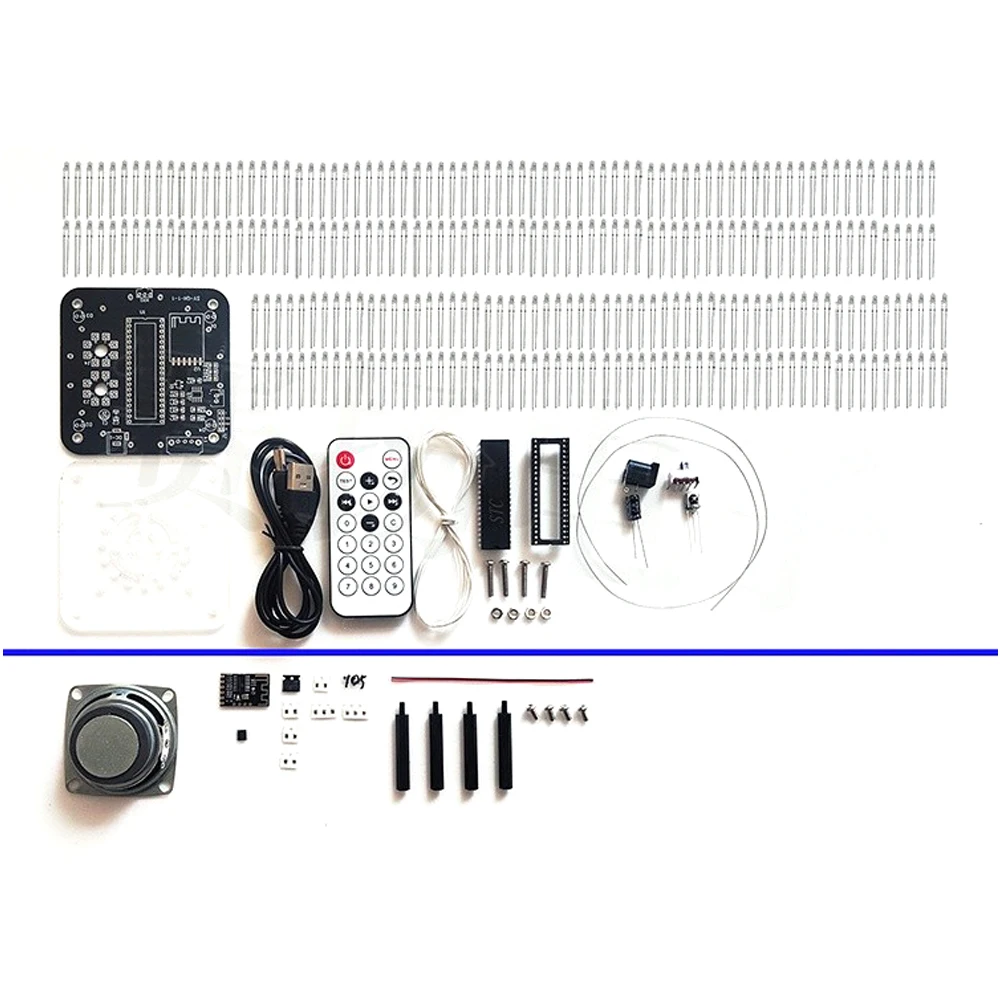 DIY Halo Cube BT Speaker Kit LED Colorful Light Spectrum Welding Practice DIY Kit Electronic Infrared Remote Control DC5V