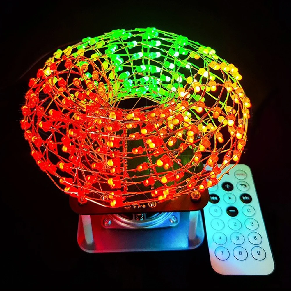 DIY Halo Cube BT Speaker Kit LED Colorful Light Spectrum Welding Practice DIY Kit Electronic Infrared Remote Control DC5V