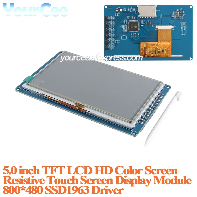 5.0 / 7.0 inch TFT LCD HD Color Screen Resistive Touch Screen Display Module 7.0' 5.0' 16Bit RGB 65K 800*480 800x480 SSD1963