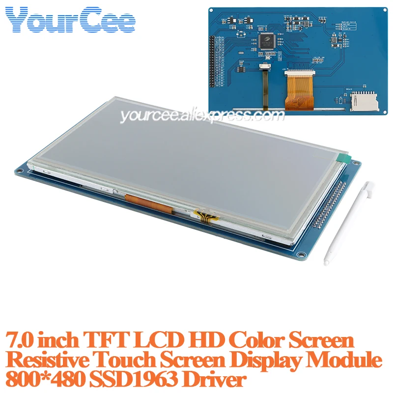5.0 / 7.0 inch TFT LCD HD Color Screen Resistive Touch Screen Display Module 7.0' 5.0' 16Bit RGB 65K 800*480 800x480 SSD1963
