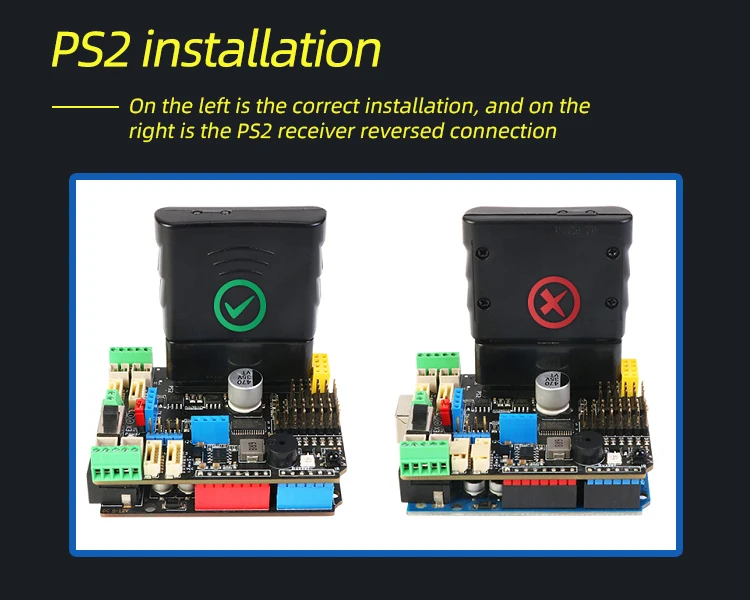 Emakefun For Arduino UNO Mega2560 R3 Expansion Board 6~35V With 4 Channels Motors Servos Ports PS2 JoystickRemoteControl