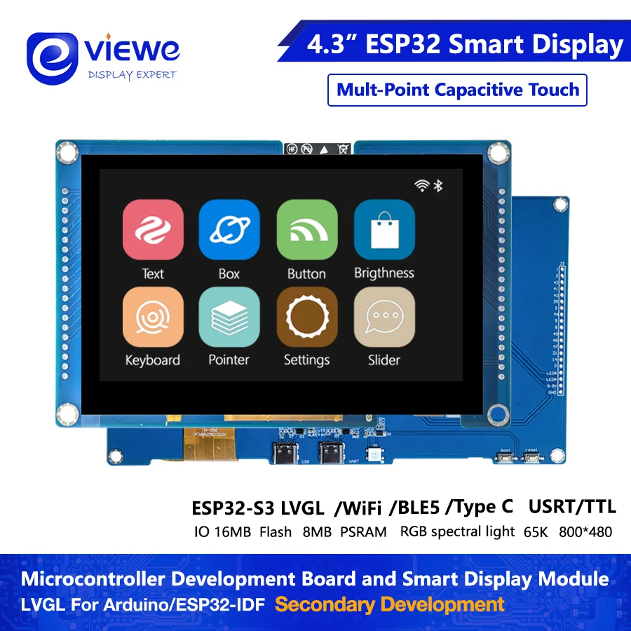 ESP32 S3 Dual Core LVGL 7inch 5inch 4.3inch 4inch HMI 16M Flash Ardu-ino WIFI&Bles Smart Display Screen RGB LCD TFT Module