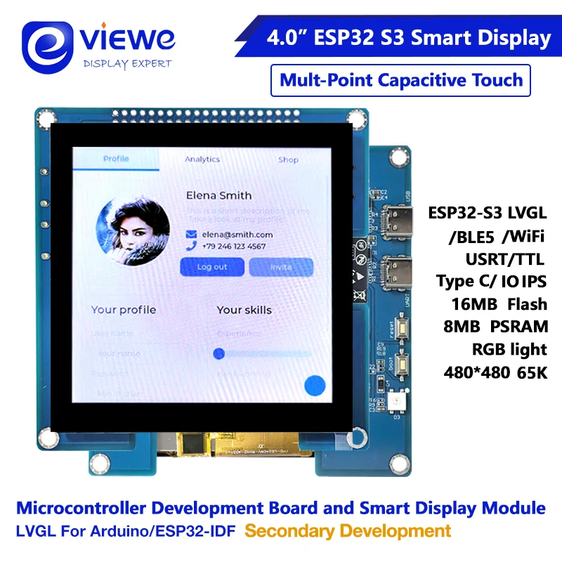 ESP32 S3 Dual Core LVGL 7inch 5inch 4.3inch 4inch HMI 16M Flash Ardu-ino WIFI&Bles Smart Display Screen RGB LCD TFT Module
