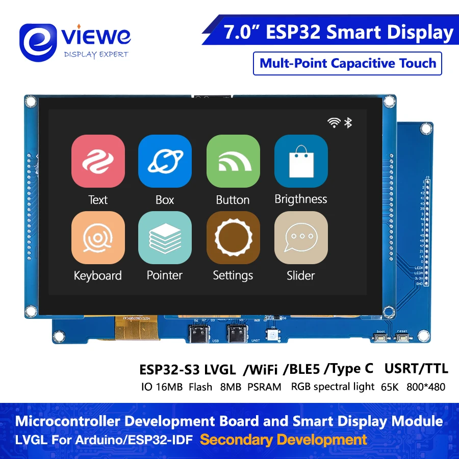 ESP32 S3 Dual Core LVGL 7inch 5inch 4.3inch 4inch HMI 16M Flash Ardu-ino WIFI&Bles Smart Display Screen RGB LCD TFT Module