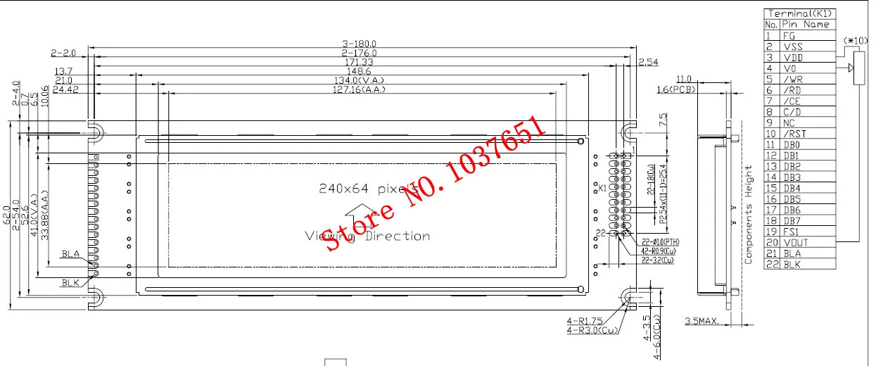 Lcd Module 24064 Display Blue Green UCI6963 intead LM24064DFW Korg 01/W O1/W FD EOS B900 QY300 800 replace