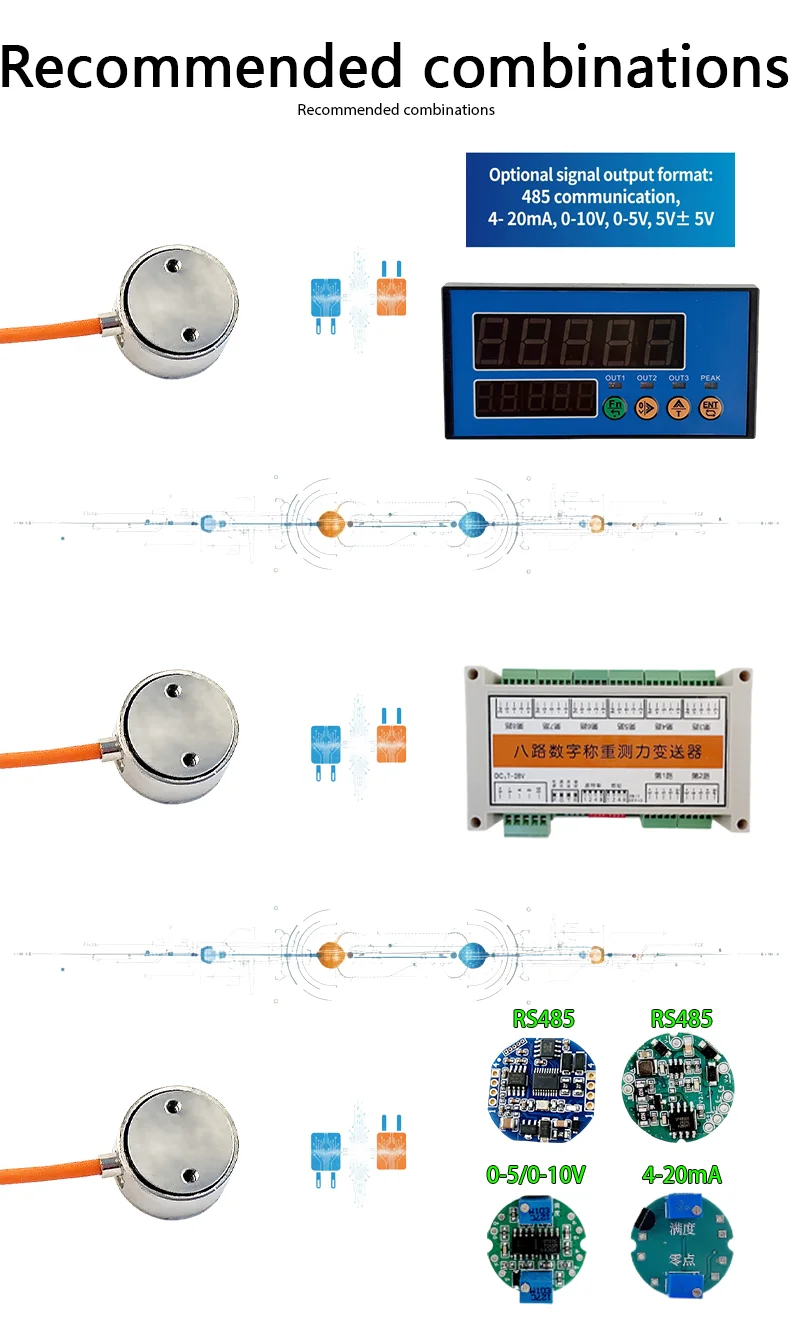 ZB2 Small Column Load Cell Force Sensor 2mV/V 350Ω 5kg 10kg for Press Force Measuring Automation
