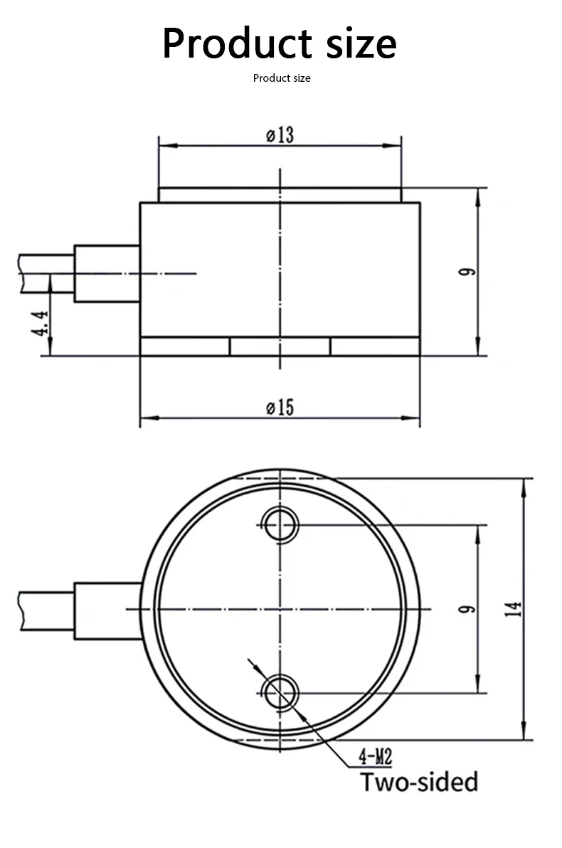 ZB2 Small Column Load Cell Force Sensor 2mV/V 350Ω 5kg 10kg for Press Force Measuring Automation