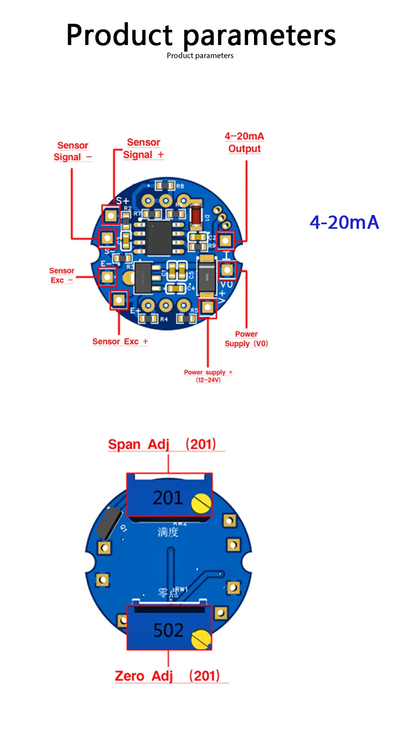 Load Cell Transmitter Amplifier Module 4-20mA 0-10V 0-5V Analog Output with Waterproof Junction Box for Weight Sensor Cell