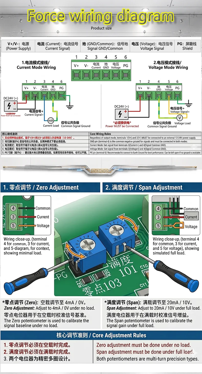 Industrial Load Cell Signal Amplifier 4 Channels 4-20mA 0-10V Converter High Precision Weighing Transmitter Aluminum Box