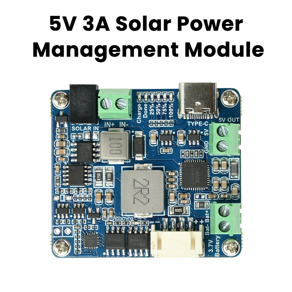Waveshare Solar Power Management Module For 6V-24V Solar Panel Support MPPT USB Connection Battery Charger Power Supply