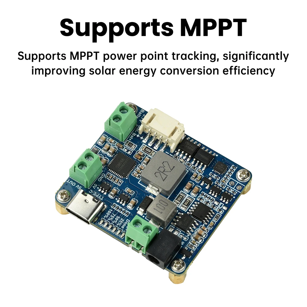 Waveshare Solar Power Management Module For 6V-24V Solar Panel Support MPPT USB Connection Battery Charger Power Supply