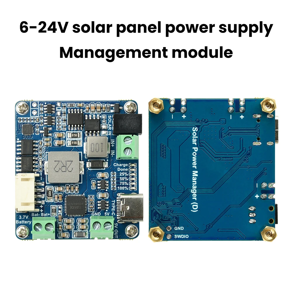 Waveshare Solar Power Management Module For 6V-24V Solar Panel Support MPPT USB Connection Battery Charger Power Supply