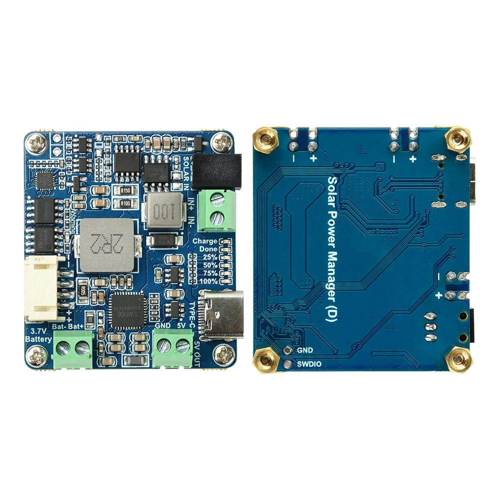Waveshare Solar Power Management Module For 6V-24V Solar Panel Support MPPT USB Connection Battery Charger Power Supply