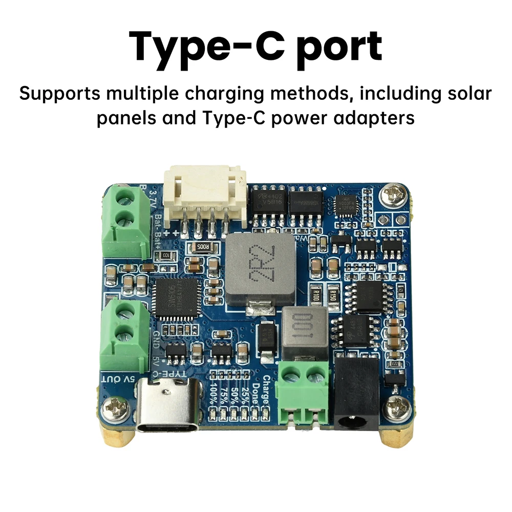 Waveshare Solar Power Management Module For 6V-24V Solar Panel Support MPPT USB Connection Battery Charger Power Supply