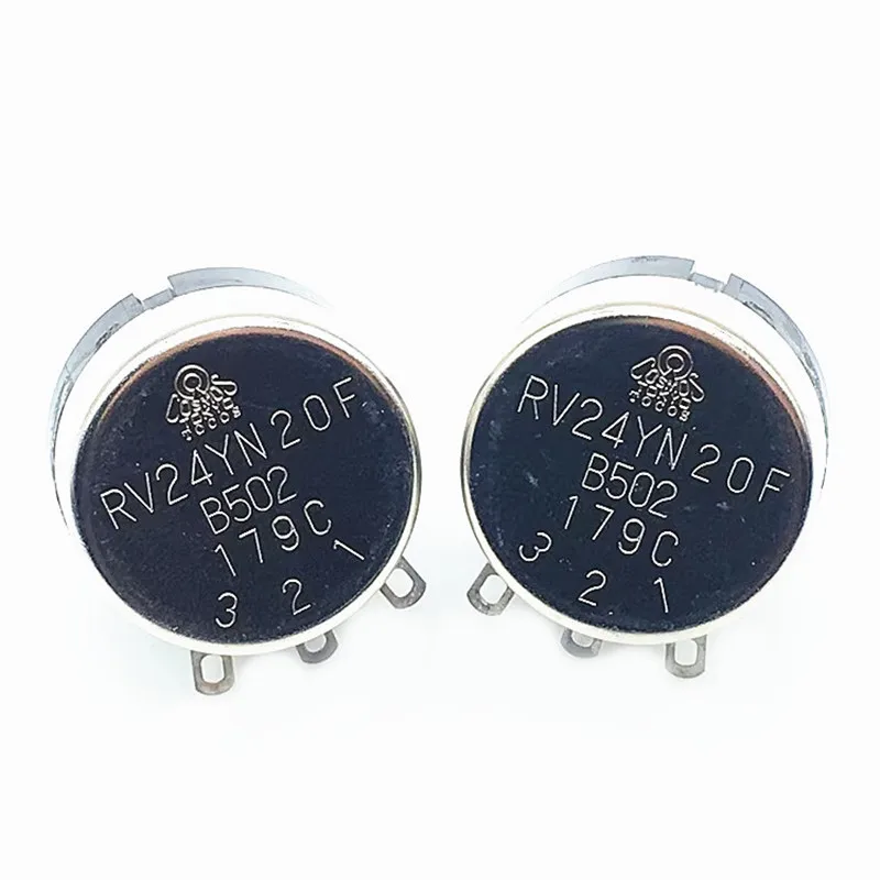 10PCS Potentiometer RV24YN20F B102 B202 B502 B103 B203 B503 B104 B105 Semi-Axle Carbon Film Single Coil 2W 1K 5K 10K 100K 500K